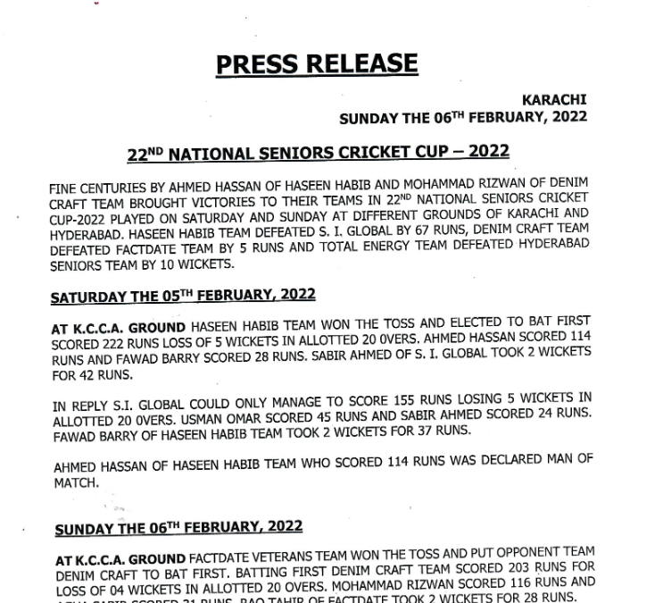 Press Release 6th Feb