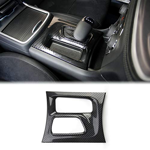 crosselec Carbon Fiber Central Control Gear Shift Panel Trim Fit for Dodge Charger 2015+ (Black)