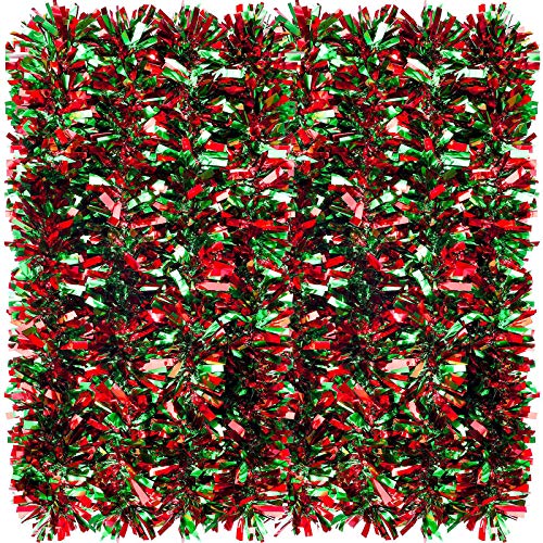 Christmas Tree Bright Green Tinsel Garland Metallic Streamers Celebrate a  Holiday Happy New Year Party Ceiling Hanging Decorations Indoor and Outdoor