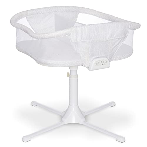 HALO BassiNest Twin Sleeper, Bedside Double Bassinet, Adjustable, Soothing Center with Nightlight, Vibration, Soothing Sounds and Lullabies â Premiere Series, Sand Circle