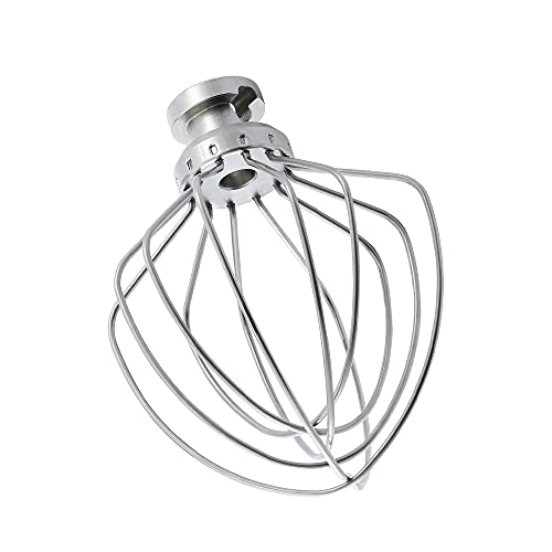 Stainless steel Wire Whip Attachment for KitchenAid Tilt-Head Stand Mixer Accessory K45WW Replacement, Egg Cream Stirrer, Cakes Mayonnaise Whisk, Whipping Egg White, Dishwasher Safe