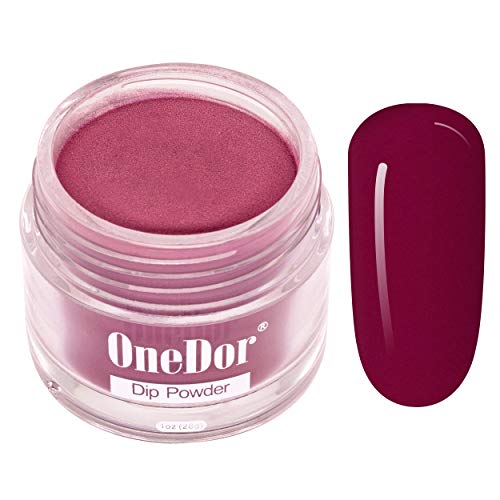 OneDor Nail Dip Dipping Powder â Acrylic Color Pigment Powders Pro Collection System, 1 Oz. (02 - Burgundy)