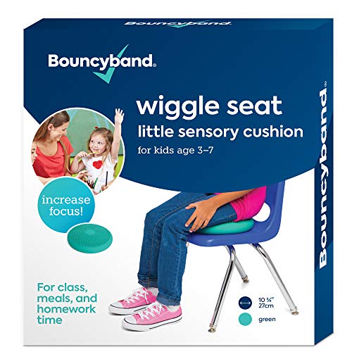 Bouncyband â Wiggle Seat, 1 Pack â Green, 10.75â D â Little Sensory Cushion for Kids Ages 3-7 â Promotes Active Learning, Improves Student Productivity, Includes Easy-Inflation Pump