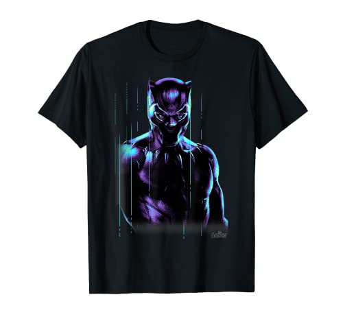 Marvel Infinity War Black Panther Neon Glow Graphic T-Shirt