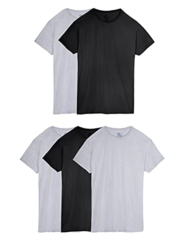 Fruit of the Loom Men's Crew Neck T-Shirt Multipack, Black/Grey (5 Pack), X-Large