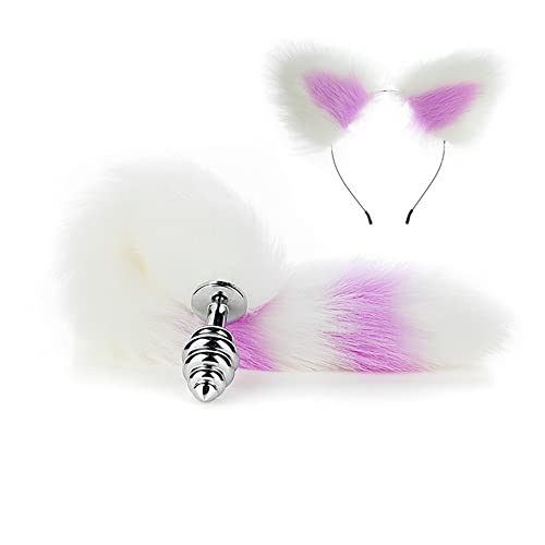 The Fox Ear And Tail Plug B-utt Stainless Steel Headband For All Women Play Cosplay Valentine's Day Gift 14-1