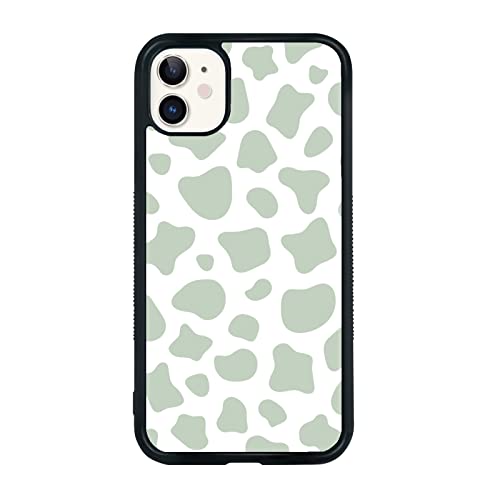 Aiyaya Cute Sage Green Cow Print Phone Case for iPhone 11 Case for Women Girls