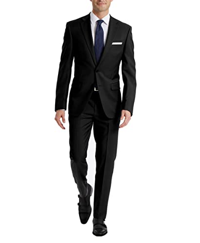 Calvin Klein Men's Slim Fit Suit Separates, Solid Black, 34W x 30L