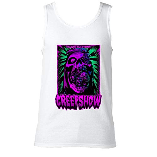 Men's Purple Skull Cool Funny Graphic Tank Top Shirts Unisex Workout Sleeveless Tees White L