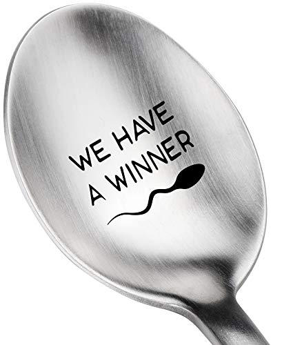 We Have A Winner -Engraved Brushed Spoon Gift -Pregnancy Announcement -We Are Pregnant -Funny Pregnancy Baby Reveal to Husband