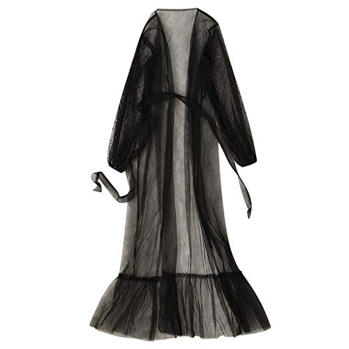 for Lingerie Dress Sexy Gown Long Sheer Robe Through See Women Lace Sexy Lingerie for Women Plus Size 2022 (Black, XXL)