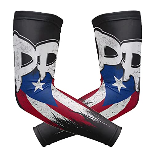 Cooling Warmer Arm Sleeves Unisex Puerto Rico Pr Flag Golf UV Protection Sunblock Gloves Running Cycling Driving Long Tattoo Cover for Basketball Baseball