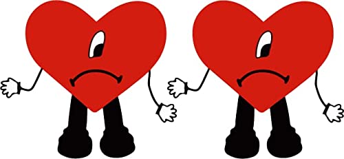 Bad Bunny Heart Decal 2 Pack Verano Sticker Premium Vinyl