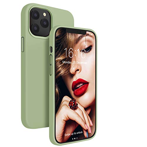 JASBON Case for iPhone 12/iPhone 12 Pro,Silicone Shockproof Phone Case with Precise Cutouts Gel Rubber Drop Protection 6.1 inch Cover for iPhone 12/iPhone 12 Pro 2020-Sage Green