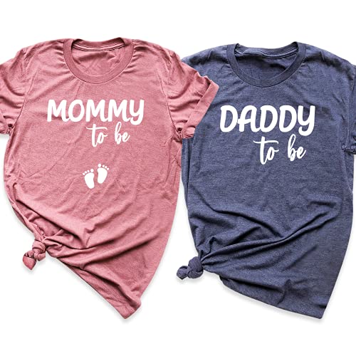 Mommy to Be Shirt, Daddy to Be Shirt, Pregnancy Announcement Baby Shower Shirts, Couple Pregnancy Reveal New Mom Dad Graphic Tees, New Dad Expecting Outfit