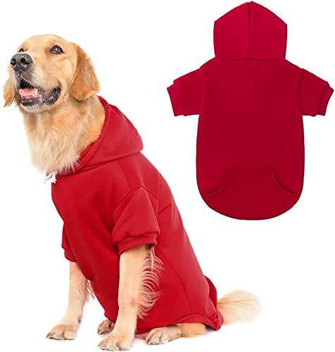 KOOLTAIL Basic Dog Hoodie - Soft and Warm Dog Hoodie Sweater with Leash Hole and Pocket, Dog Winter Coat, Cold Weather Clothes for XS-XXL Dogs