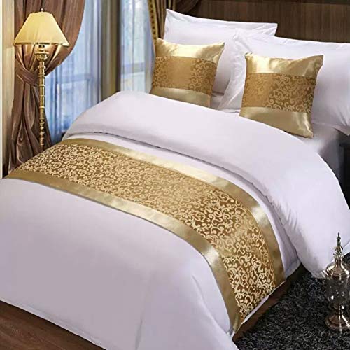 Twelve Champagne King Bed Scarf Runner Bedding Scarves for Home Hotel Guesthouse