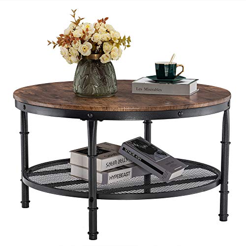 VINGLI Round Coffee Tables Living Room, 31.5