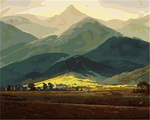 CaptainCrafts New Paint by Number Kits - Giant Mountains 16x20 inch - DIY Painting by Numbers for Adults Beginner Kids (Frameless)