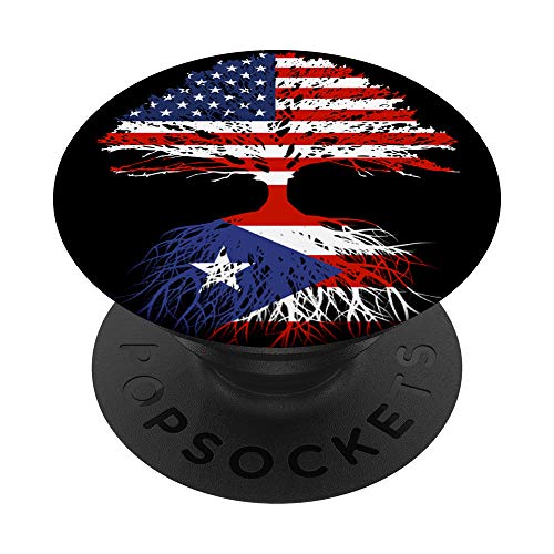 Puerto Rico Boricuas Roots Puerto Rican American US Flag PopSockets PopGrip: Swappable Grip for Phones & Tablets