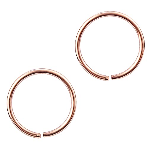 4mm Extra Small 14K Rose Gold Filled Handmade Septum Huggie Piercing Cartilage Nose Tragus Endless Hoops (4mm | 24 GA, 14K Rose Gold Filled)