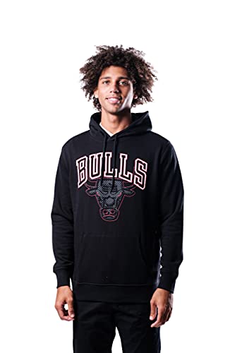 Ultra Game NBA Chicago Bulls Men's Fleece Hoodie Pullover Sweatshirt Primo Metallic, X-Large, Black, Model: GHM1867F