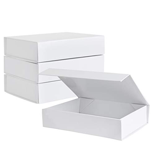 Purple Q Crafts White Hard Gift Box with Magnetic Closure Lid 7