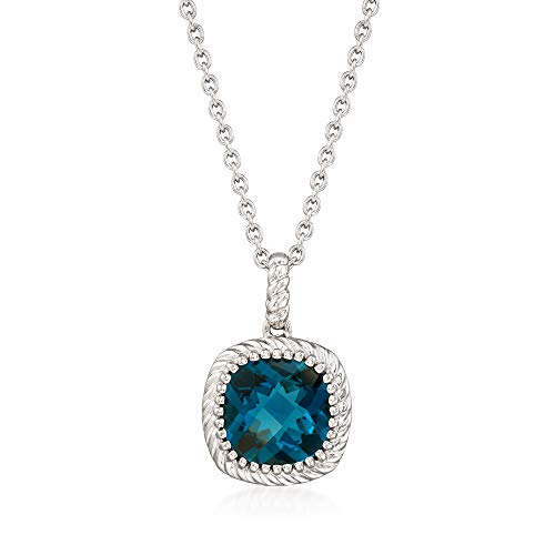 Ross-Simons 5.00 Carat London Blue Topaz Pendant Necklace in Sterling Silver. 18 inches