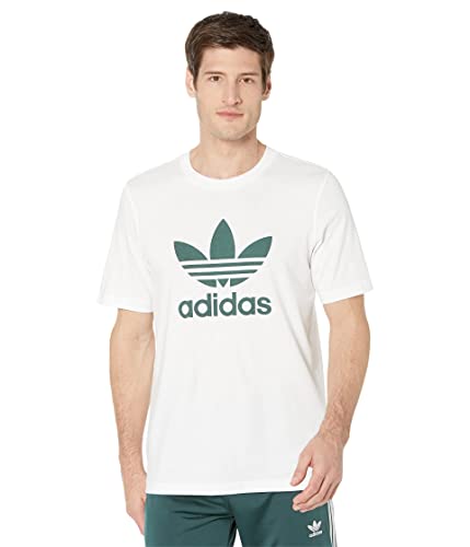 adidas Originals Men's Adicolor Classics Trefoil Tee, White/Mineral Green, Large