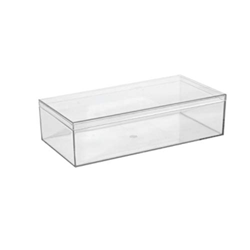 Hammont Clear Acrylic Boxes - 4 Pack - 7.5âx3.75âx2â- Lucite Boxes for Gifts, Weddings, Party Favors, Treats, Candies & Accessories, Plastic Storage Boxes