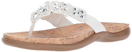 Kenneth Cole REACTION Women's Glam-Athon Thong Sandal, White, 8