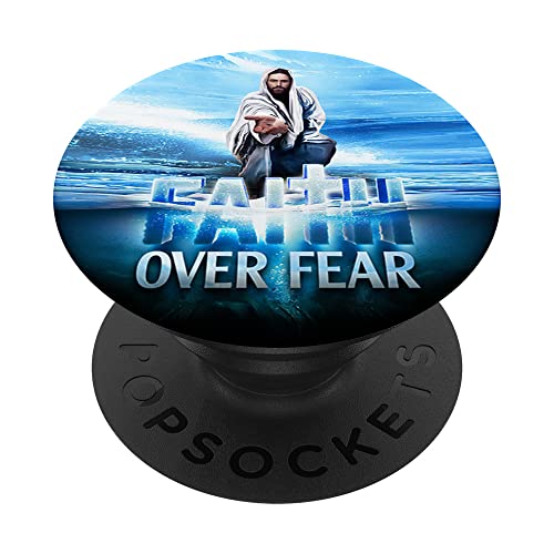 Faith Over Fear Jesus Hand Reaching Out Christian Faith PopSockets Swappable PopGrip