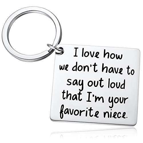 Ukodnus Aunt Uncle Gift from Favorite Niece Aunt Uncle Keychain Aunt Uncle Birthday Gift for Christmas Valentine's Day