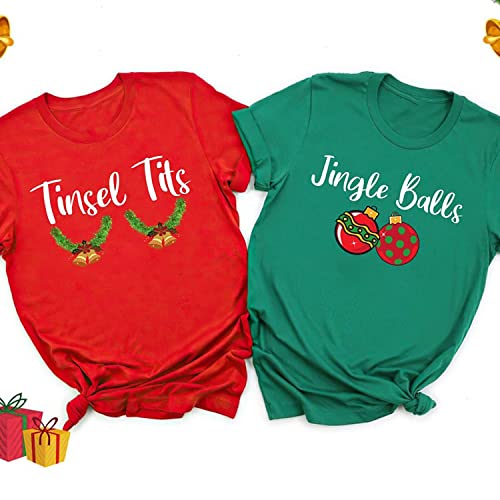 Couple Christmas Shirt, Matching Couple Shirt, Tinsel Tits Jingle Balls Shirt, Christmas Couple Matching Shirts, Christmas Matching Shirt, Matching Christmas Sweaters For Couples