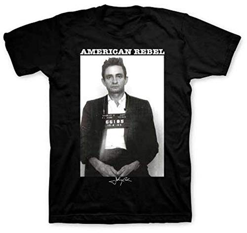 Johnny Cash unisex adult Men's Mug Shot T-shirt T Shirt, Black, XX-Large US