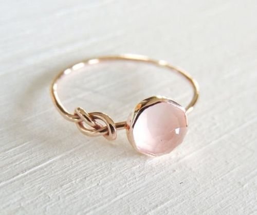 Zhiwen Opal Jewelry Beautiful Fashion Women Pink Moonstone 18K Rose Gold Filled Ring Wedding Jewelry Size6-10 (US Code 9)