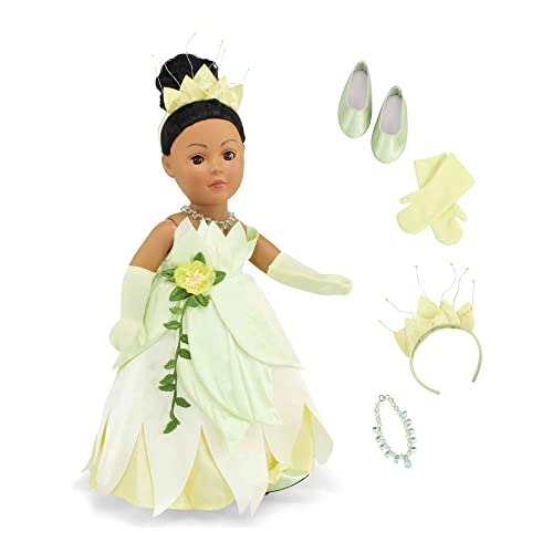 Emily Rose 18 Inch Doll 5-Piece Princess Gift Set | 18â Doll Costume Dress and Accessories Set with Crown, Necklace, Gloves and Matching Shoes | Fits Most 18