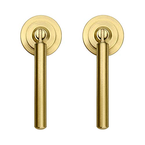 Tiazza 2Pcs Brushed Brass Drawer Pulls Mid-Century Modern Style Cabinet Hardware Kitchen Knobs Dresser Pulls Bathroom Gold Cabinet Drawer Handles