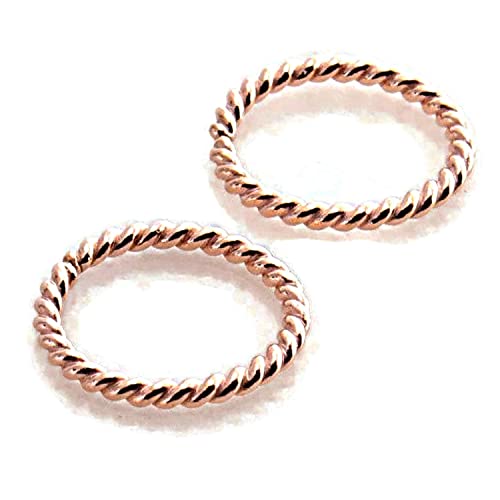 8mm Hoop Piercing Rose Gold Filled 20 Gauge Handmade Eyebrow Septum Huggie Cartilage Nose Tragus Earrings (8mm | 20 GA, 14K Rose Gold Filled | Twisted Wire)