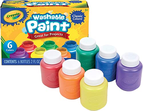 Crayola Washable Kids Paint, 6 Count, Painting Supplies, Gift, Assorted