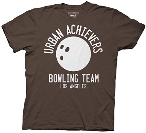 Ripple Junction Big Lebowski Urban Achievers Bowling Adult T-Shirt Large Medium Brown