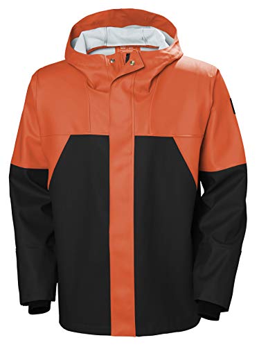 Helly-Hansen Men's Workwear Storm Rain Jacket, Dark Orange/Black - XX-Large