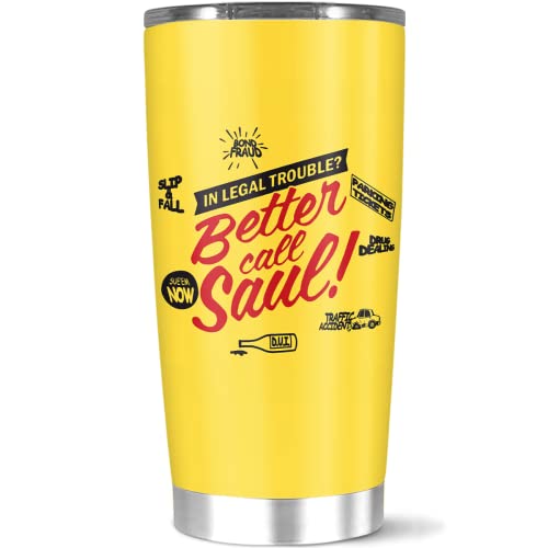 Tumbler Stainless Steel Insulated 20 Oz Better Iced Call Coffee Saul Cold Tea Wine Hot Funny Travel Cups Mugs For Men Women