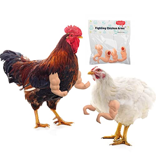 Enrichoice 2 Pairs Chicken Toys Include Strong Muscle arms and T-Rex Chicken arms to Put on Chickens