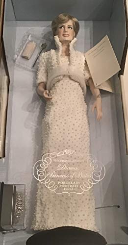 Diana Princess of Wales Porcelain Portrait Doll By the Franklin Mint Princess Di