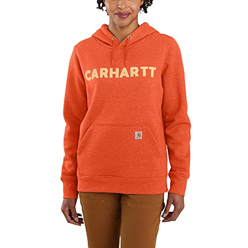 Carhartt Women's Relaxed Fit Midweight Logo Graphic Sweatshirt, Jasper Heather, X-Large