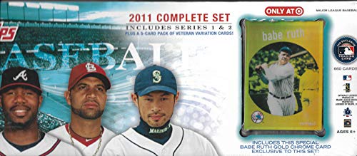 2011 Topps Baseball Factory Complete Set 660 Cards with 1959 Babe Ruth Gold Chrome Card Exclusive to This Set