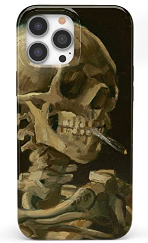 Casely iPhone 13 Pro Max Case | Compatible with MagSafe | Van Gogh Skull of a Skeleton with Burning Cigarette Phone Case