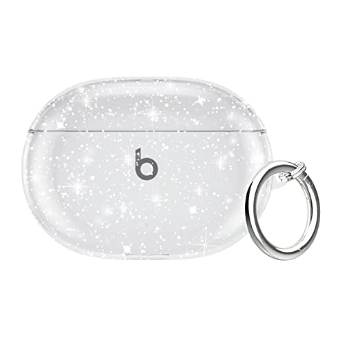 Aircawin for Beats Studio Buds Case 2021 Clear Glitter,Full Protective Sparkly Bling Clear Case for Beats Studio Buds Case Cover,Shockproof Soft TPU Case for Beats Studio Buds with Keychain-Glitter