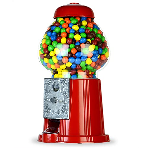 Gumball Machine - 11 Inch Mini Vending Machine for Kids - Gumball Bank - Metal Candy Dispenser - Home Vending Machine - Vintage Gum Ball Machine - Jelly Bean Dispenser Machine - Christmas M&M Dispenser